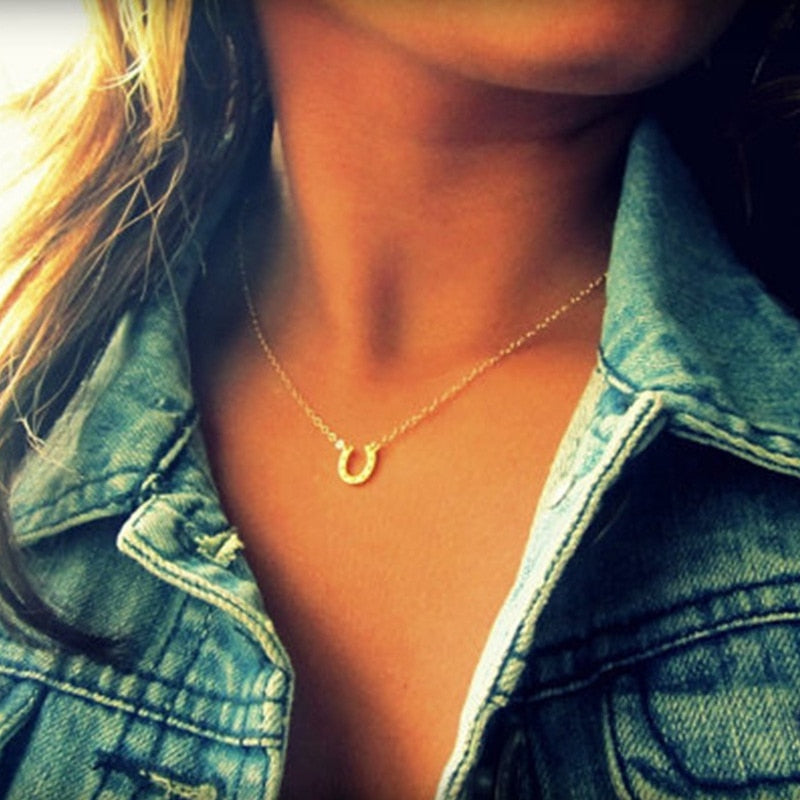 Horseshoe Necklace (Silver, Gold) - Dogs and Horses