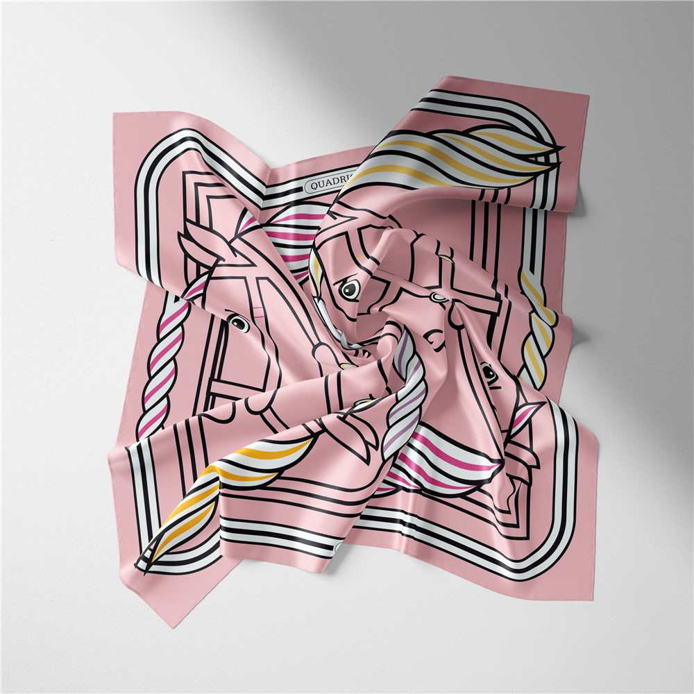 Edda Pink Silk Scarf / 53cm