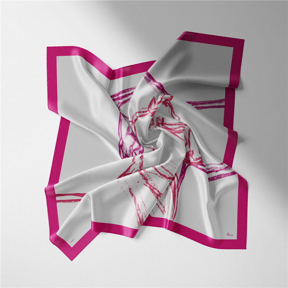 Terina Rose Silk Scarf / 53cm