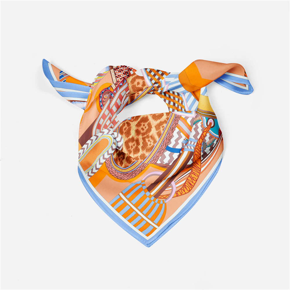 Idalia Orange Silk Scarf Small