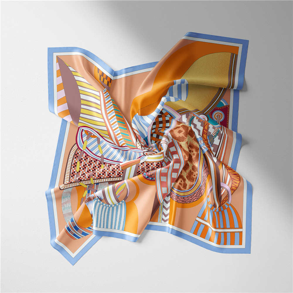 Idalia Orange Silk Scarf Small