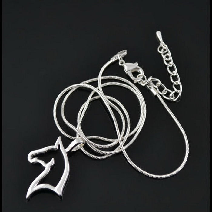 Silver Horse Pendant Necklace - Dogs and Horses