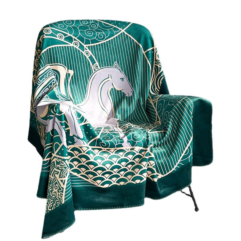 Orsino Velvet Blanket Green