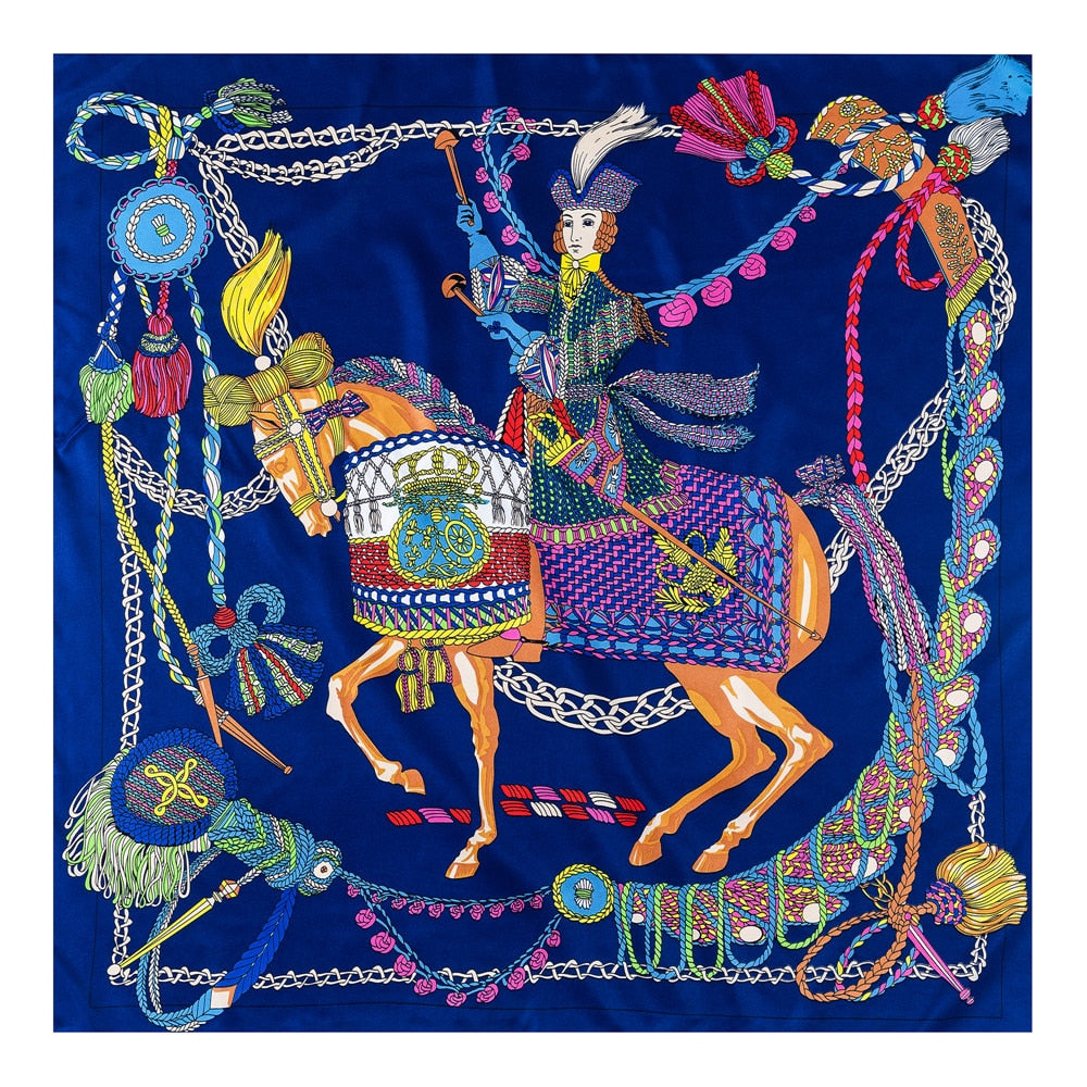 Serenella Navy Silk Scarf
