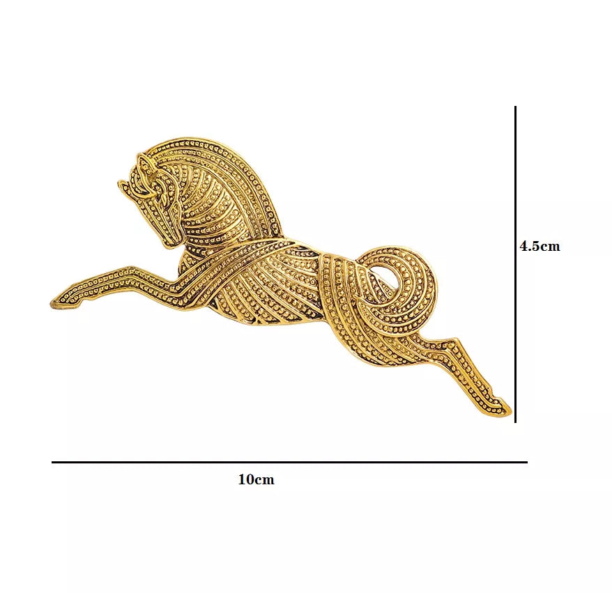 Vintage Running Horse Brooch (Gold)