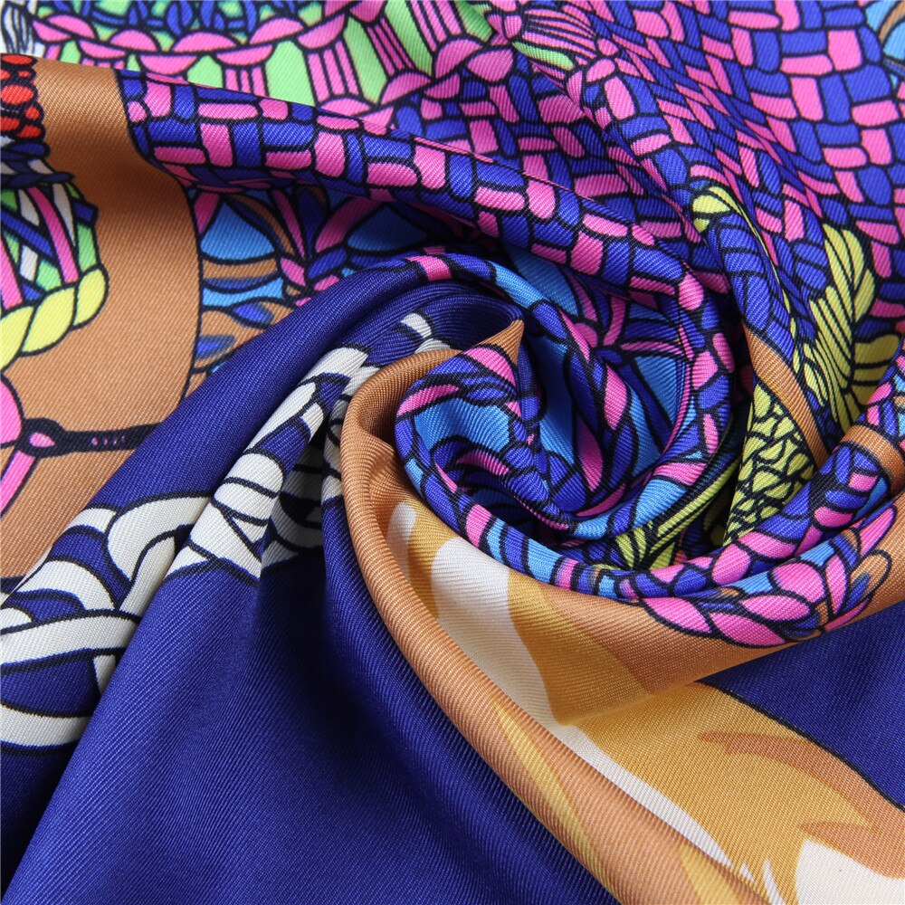 Serenella Navy Silk Scarf