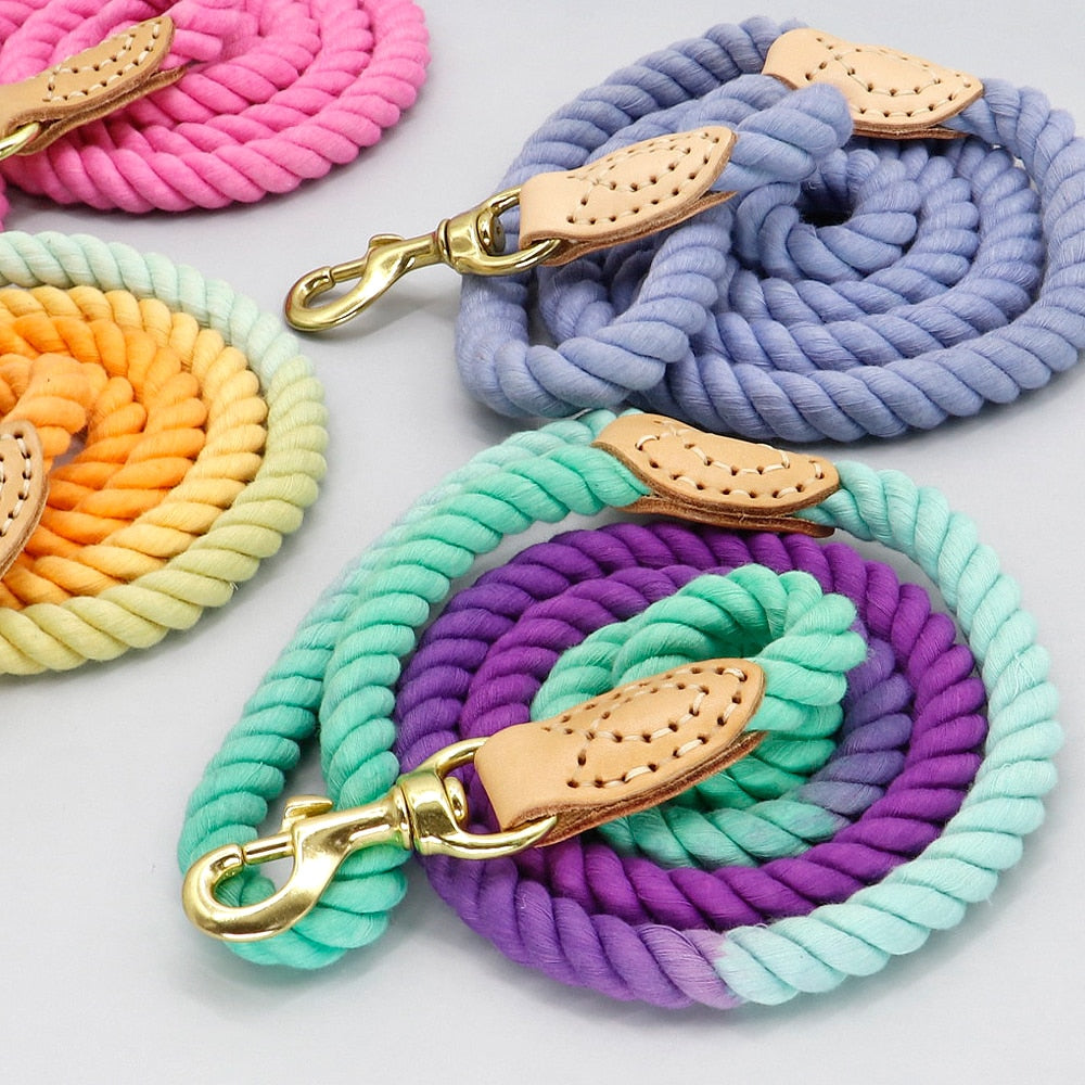 Pink Cotton Rope Leash - Dogs and Horses
