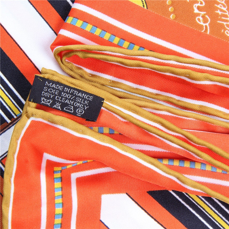 Miuccia Orange Silk Scarf