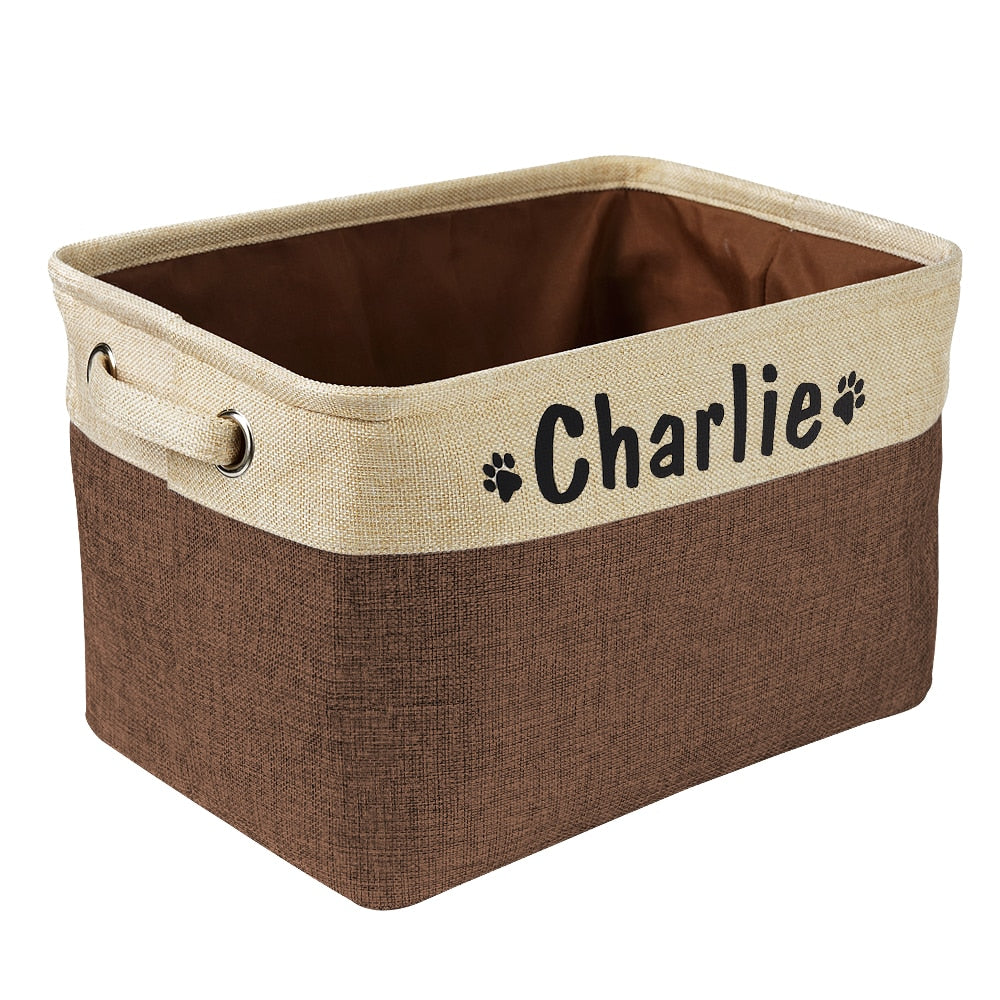Personalized Dog Toy Basket - Dogs and Horses