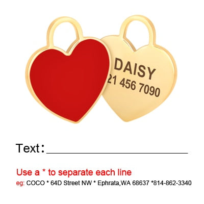Heart Personalized ID Tags - Dogs and Horses