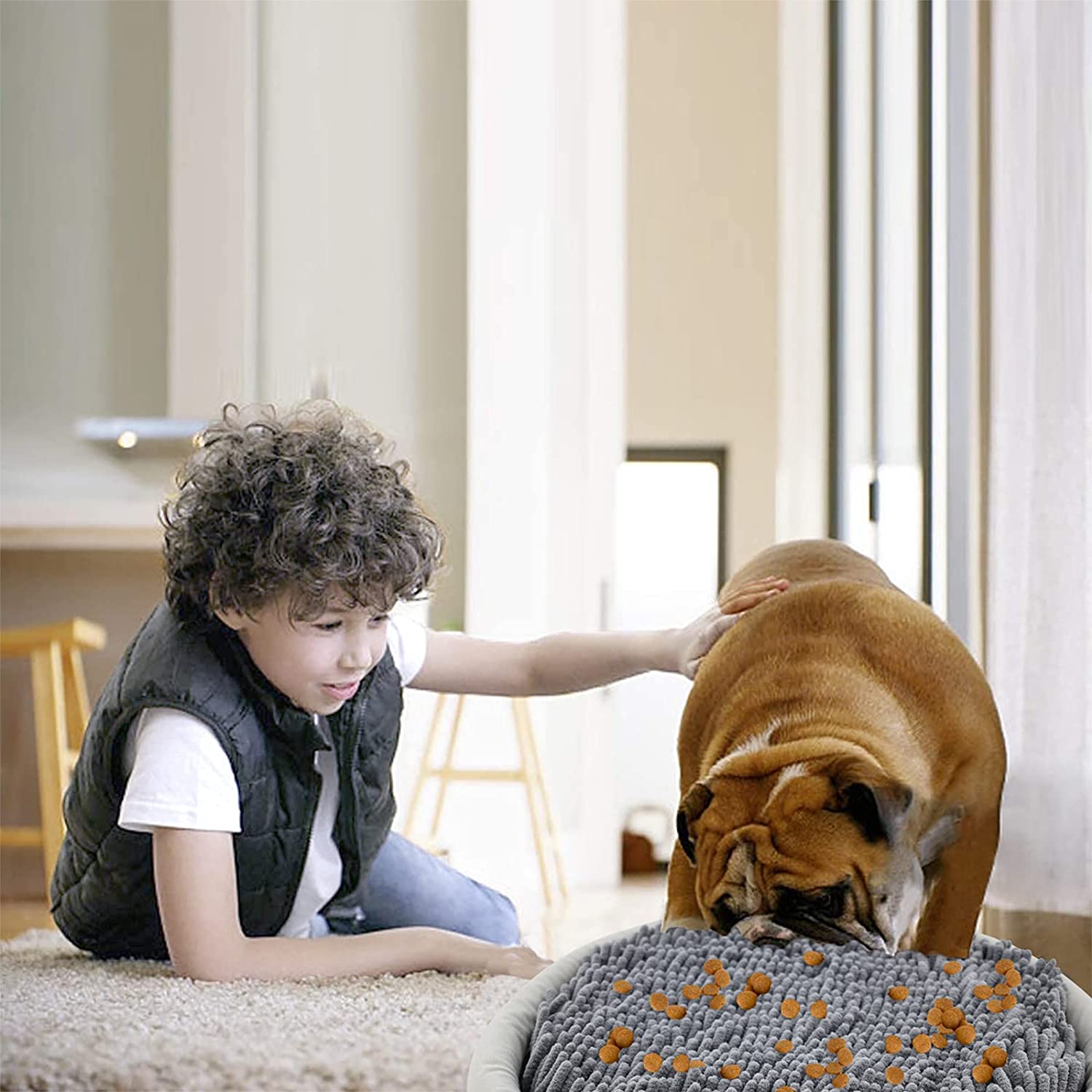 Interactive Snuffle Mat Gray & Blue - Dogs and Horses