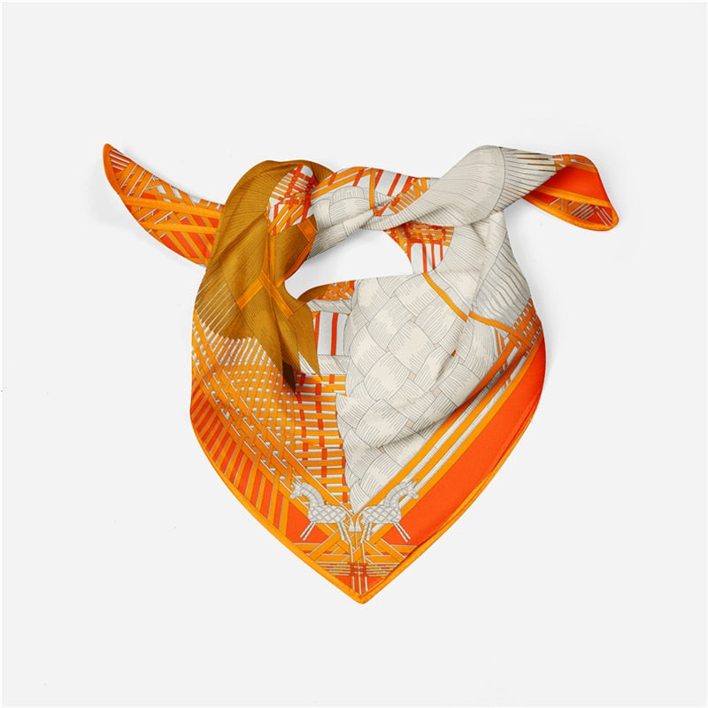 Sarita Brown Silk Scarf / 53cm