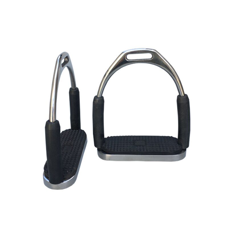Black Flexible Stainless Steel Stirrup - Dogs and Horses