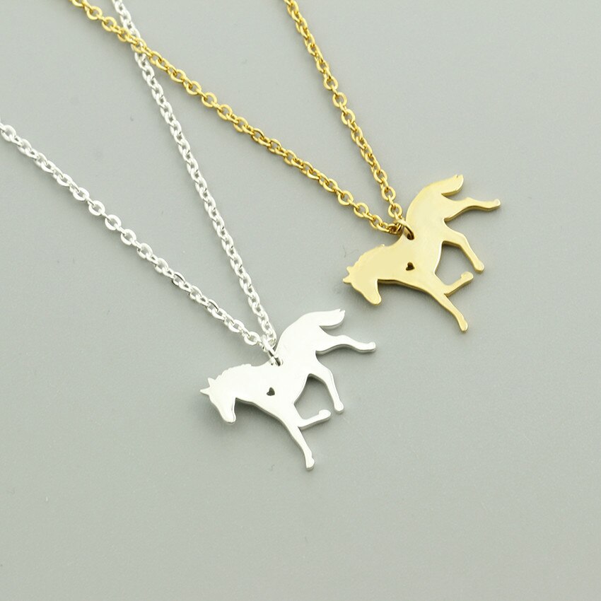 Running Horse Necklace (Silver, Gold ) - Dogs and Horses