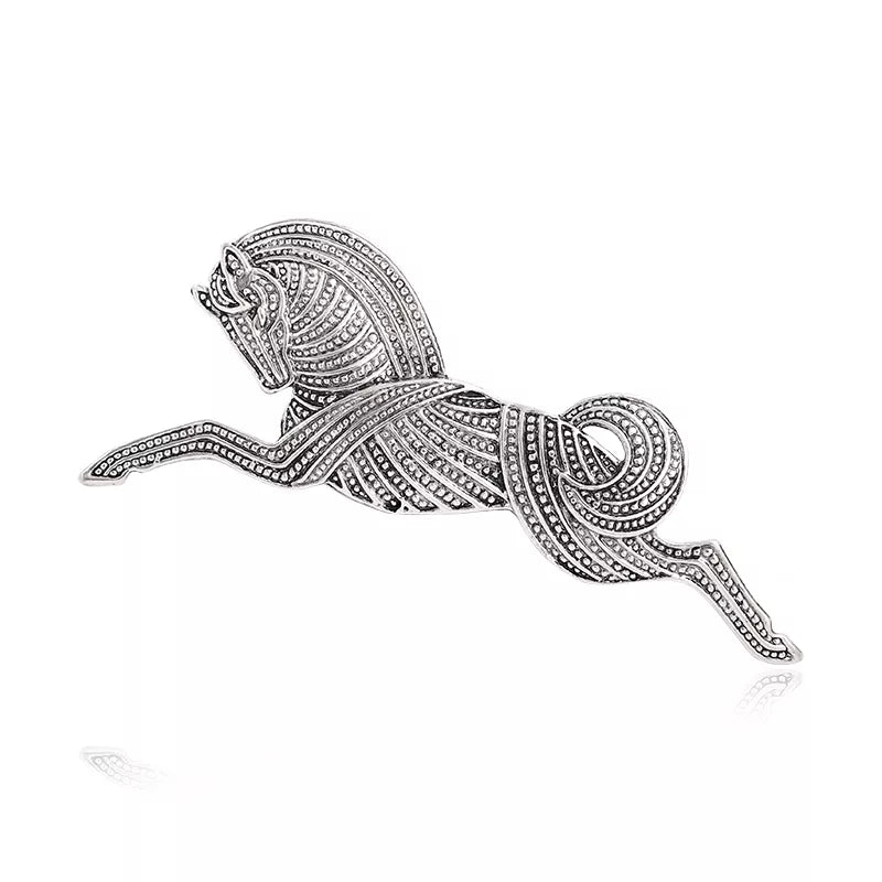 Vintage Running Horse Brooch (Silver)