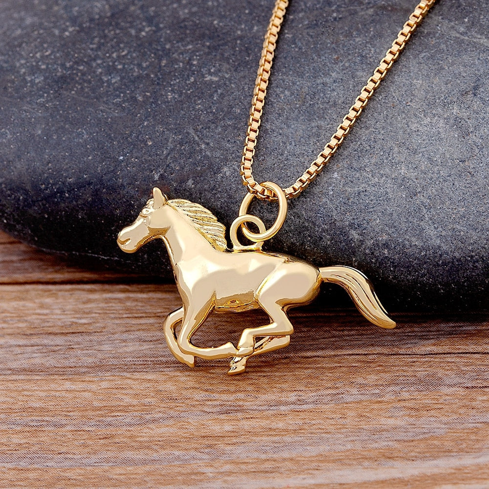 Running Horse Gold Necklace