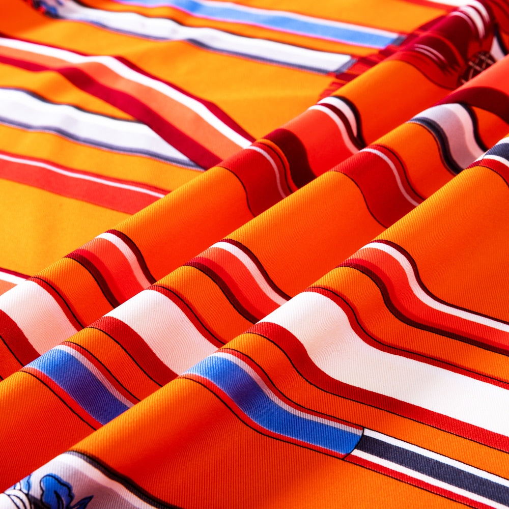 Sienna Orange Silk Scarf / 90cm