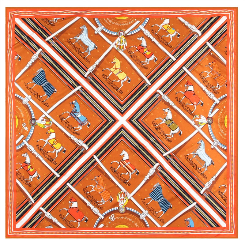Miuccia Orange Silk Scarf