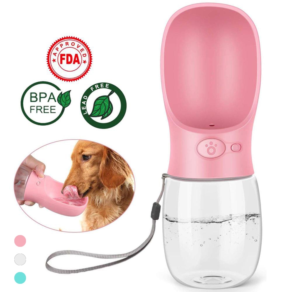 Pink Portable Water Bottle - Dogs and Horses