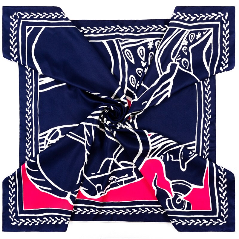 Sardinia Navy Silk Scarf