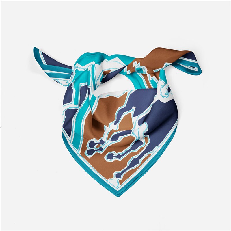 Amaranta Blue Silk Scarf / 53cm