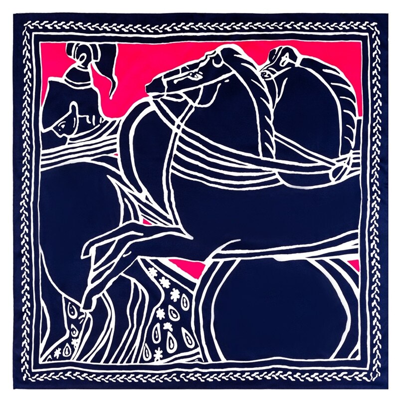 Sardinia Navy Silk Scarf