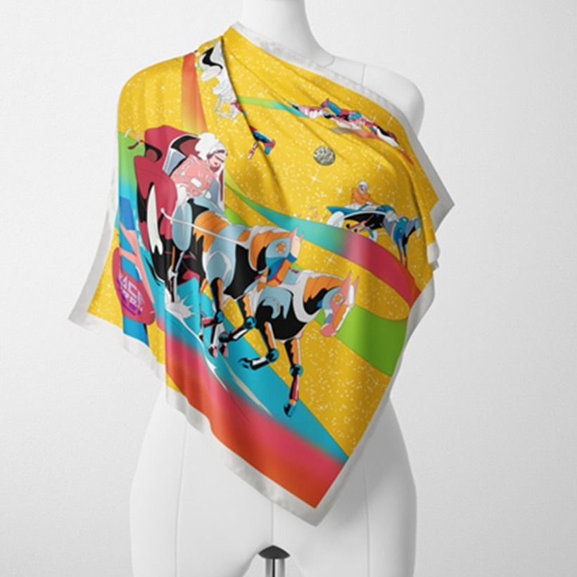 Alma Yellow Silk Scarf / 53cm