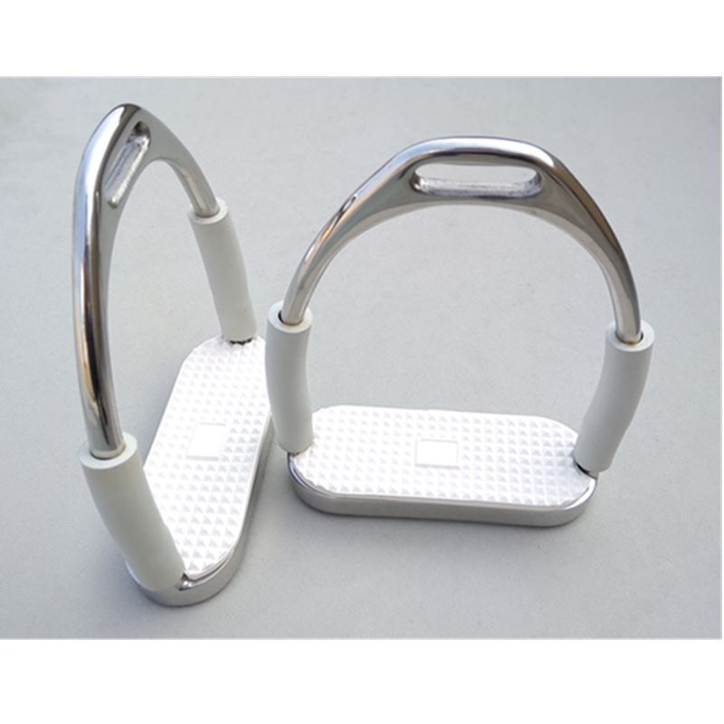 White Flexible Stainless Steel Stirrup - Dogs and Horses