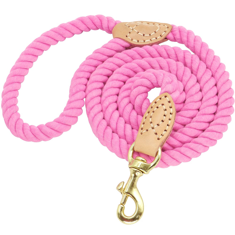 Pink Cotton Rope Leash - Dogs and Horses