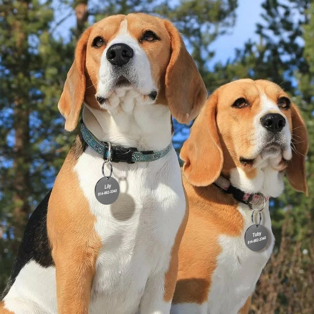 Round Personalized ID Tags - Dogs and Horses