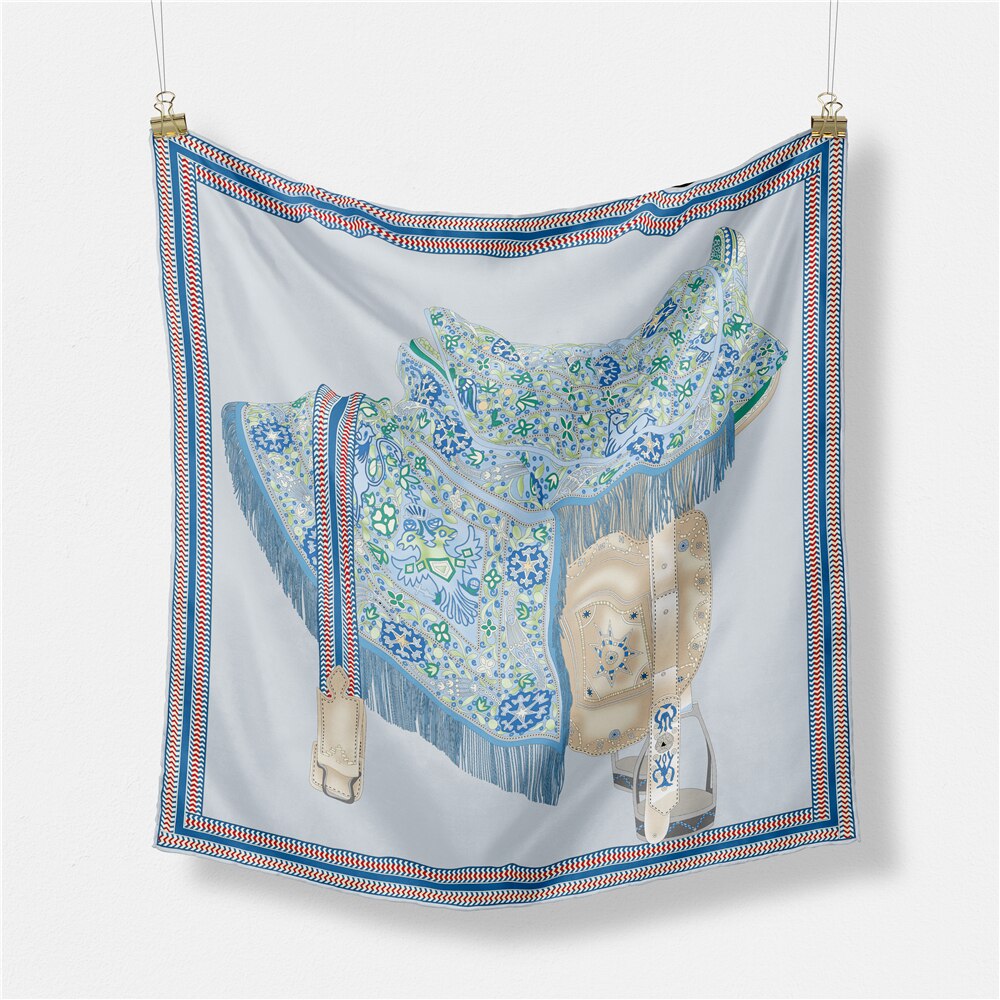 Elisabetta Blue Silk Scarf Small / 53cm