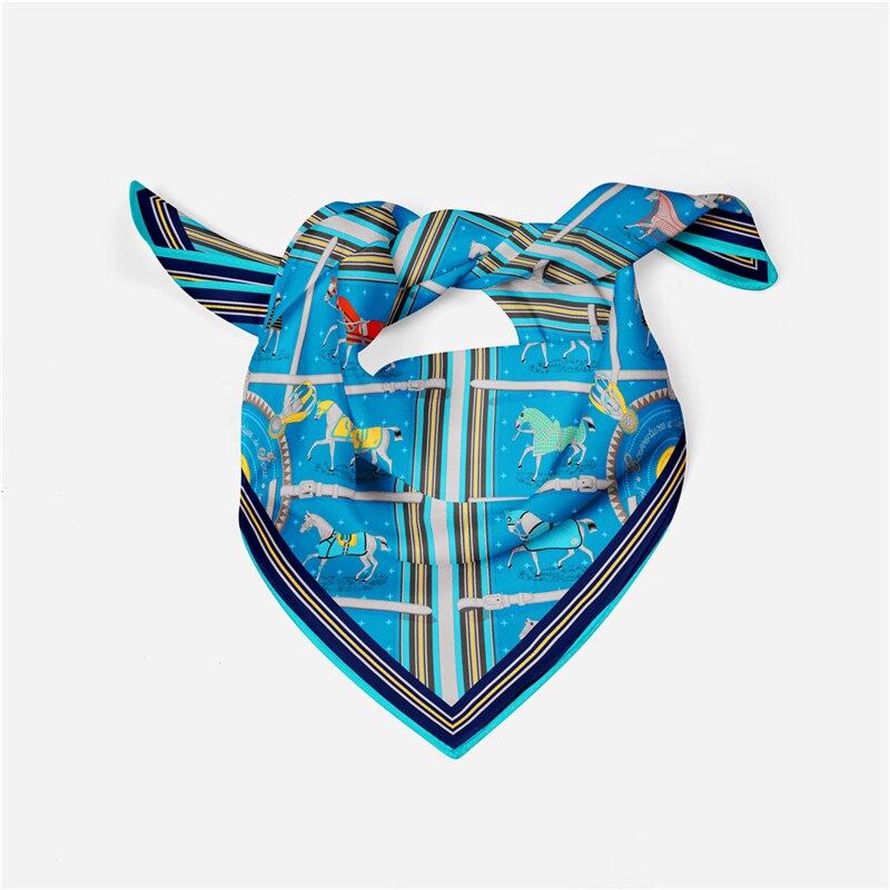 Beronia Blue Silk Scarf / 53cm