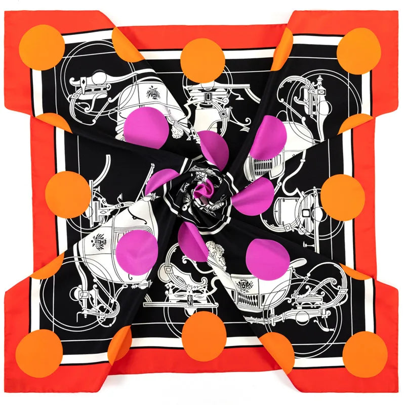 Zelmira Black & Orange Scarf / 90cm