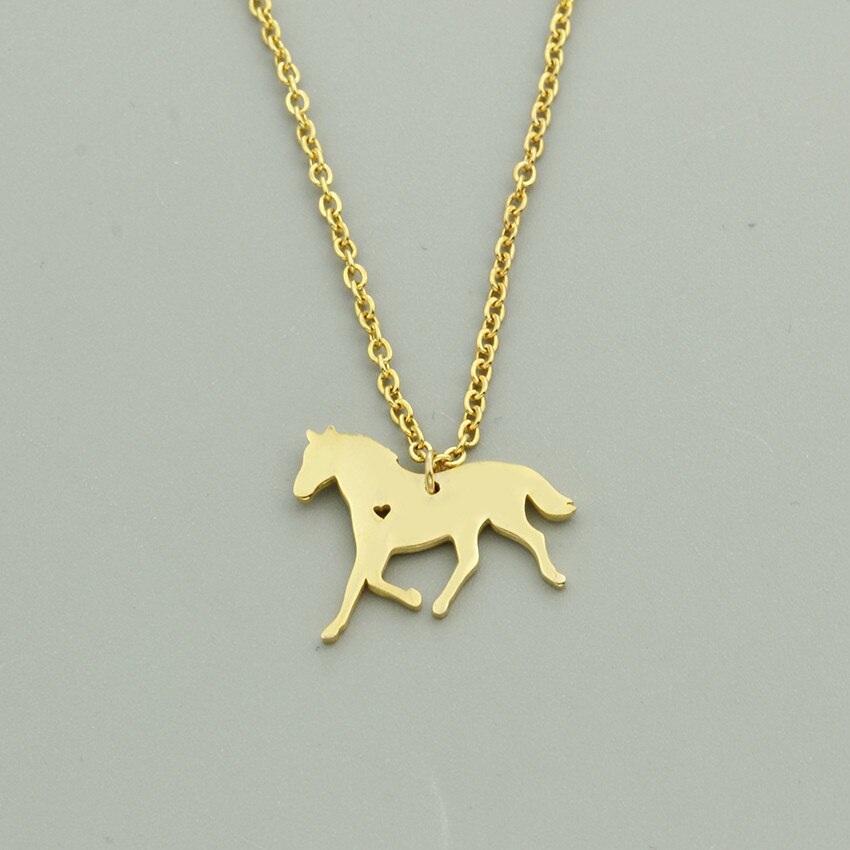 Running Horse Necklace (Silver, Gold ) - Dogs and Horses