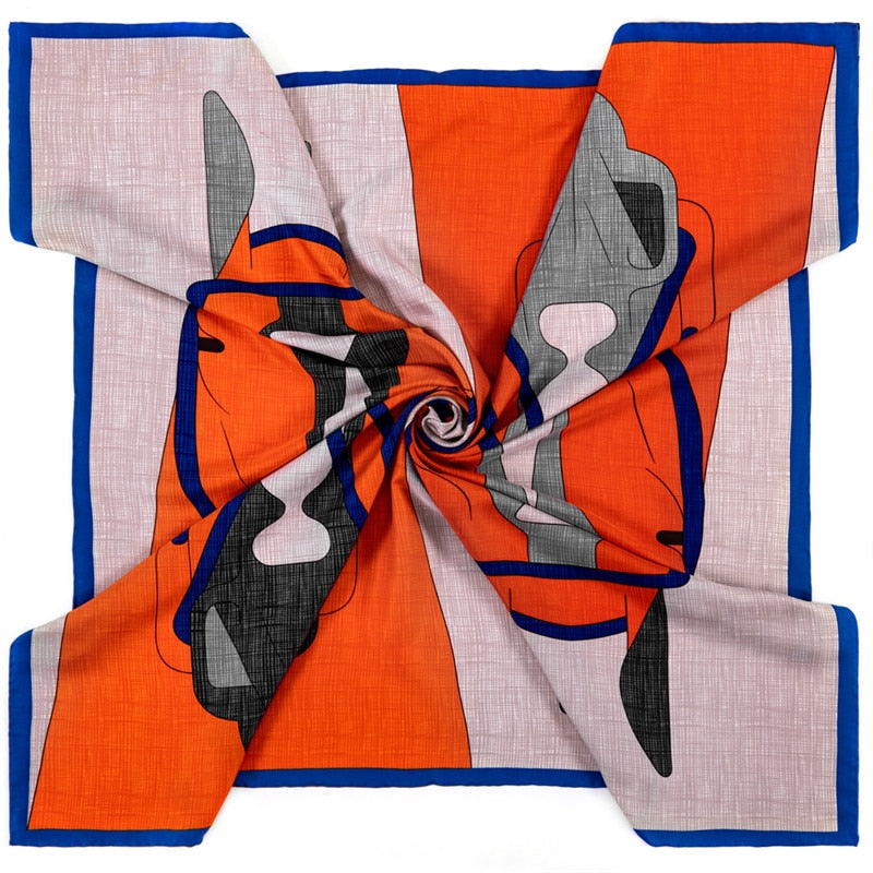 Bria Orange Silk Scarf