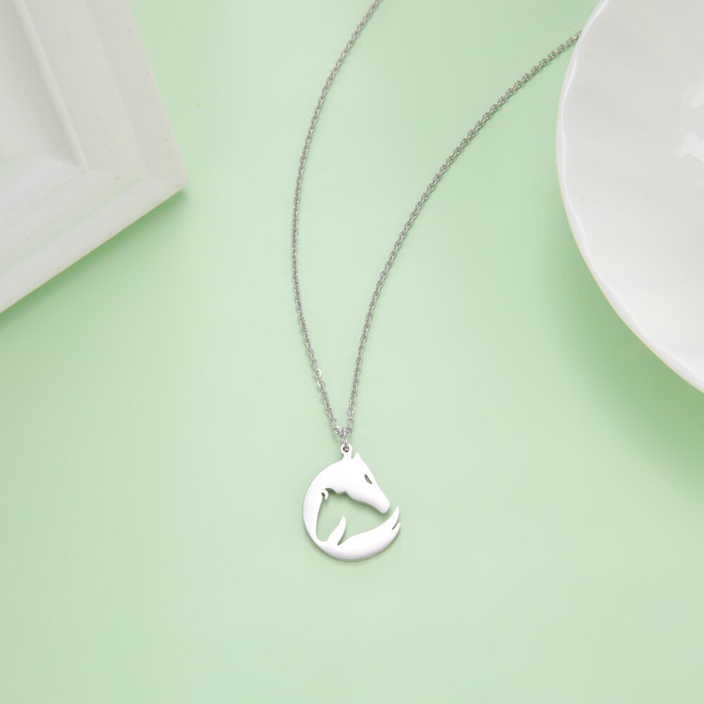 Stainless Steel Horses Pendant Necklace - Dogs and Horses