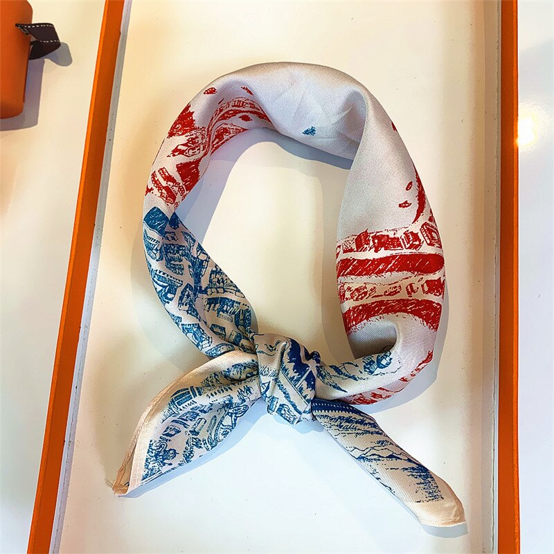 Pippa Blue Silk Scarf Small