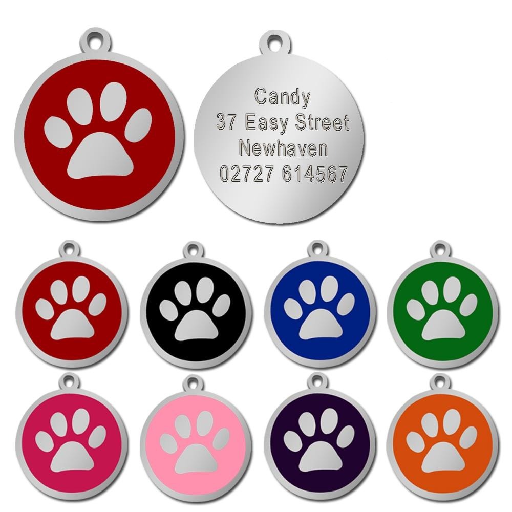 Round Paw Personalized ID Tags - Dogs and Horses