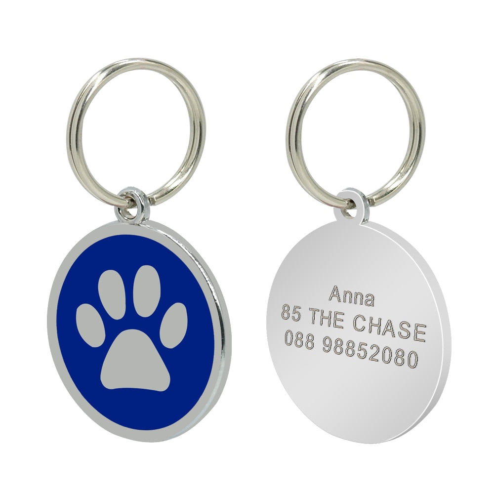 Round Paw Personalized ID Tags - Dogs and Horses