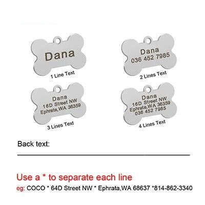 Bone Personalized ID Tags - Dogs and Horses