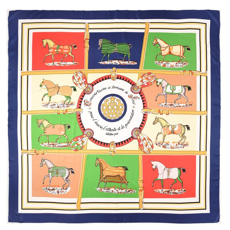 Laguna Navy Silk Scarf