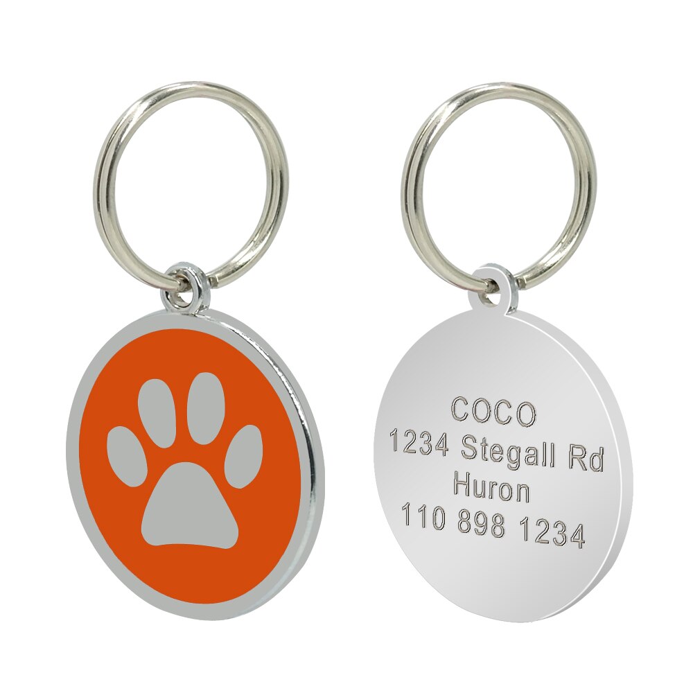 Round Paw Personalized ID Tags - Dogs and Horses