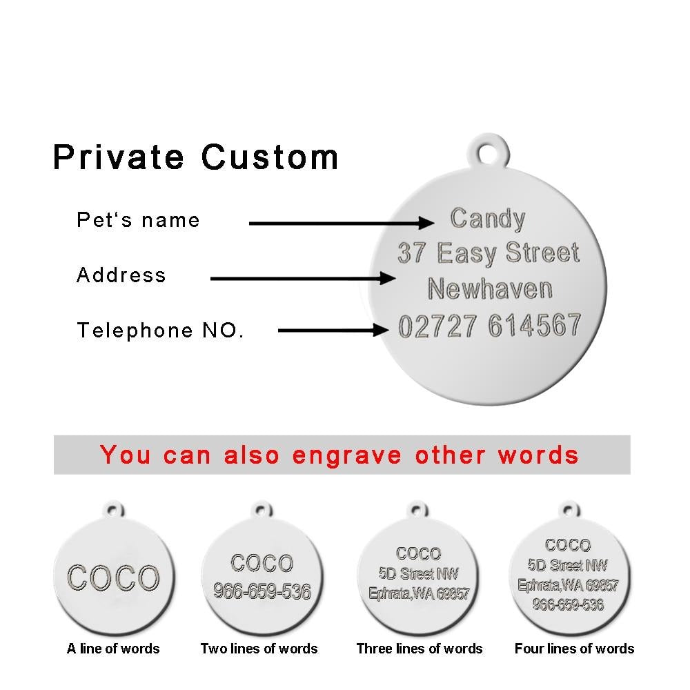 Round Paw Personalized ID Tags - Dogs and Horses
