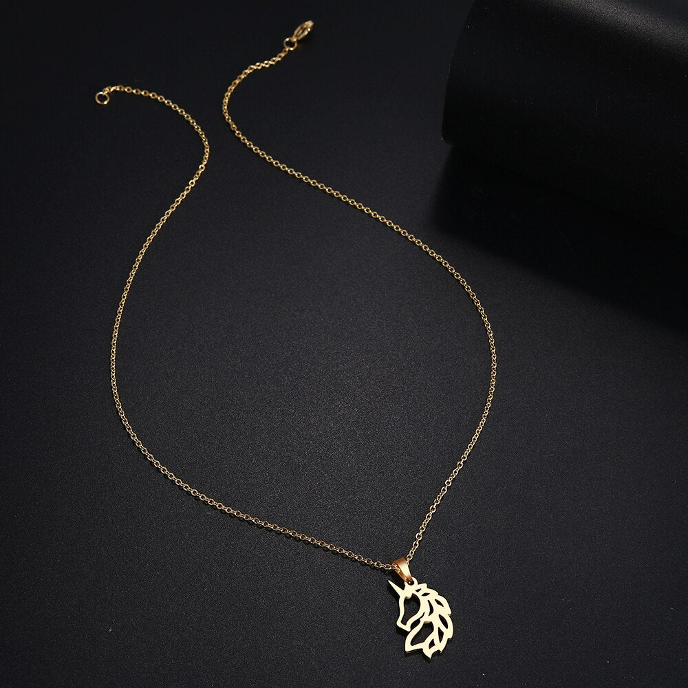 Horse Mane Pendant Necklace (Silver, Gold) - Dogs and Horses
