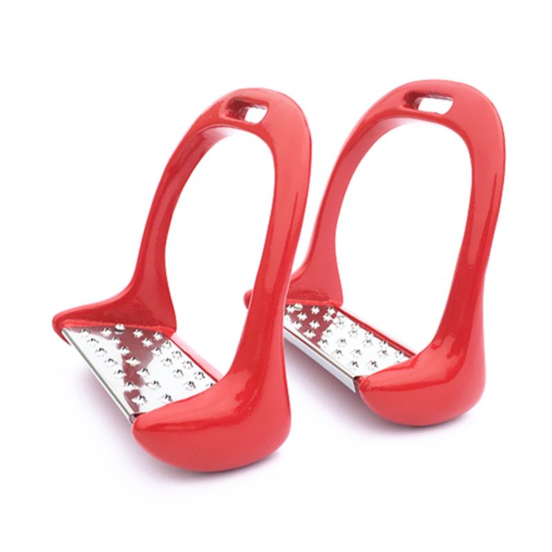 Red Aluminum Stirrups - Dogs and Horses