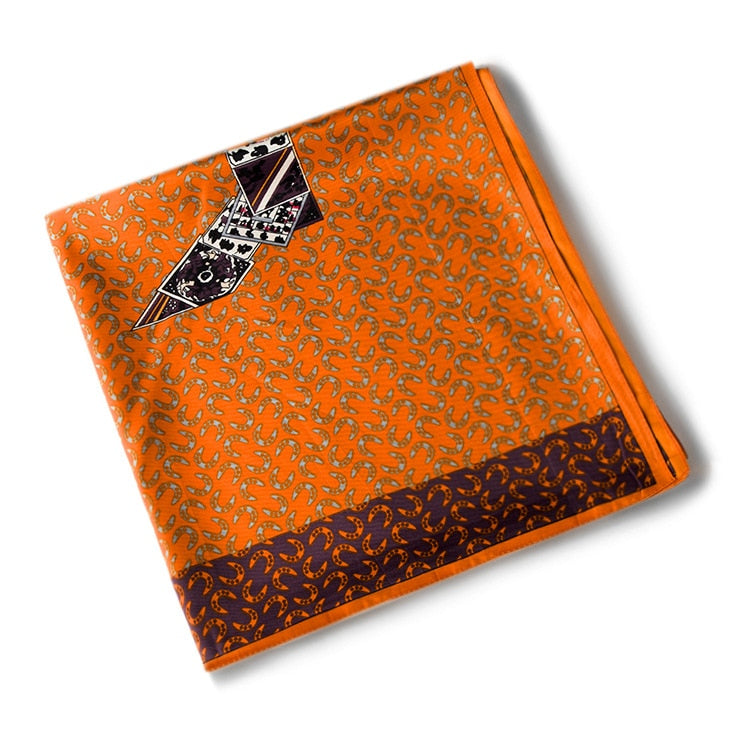 Zeta Orange Silk Scarf