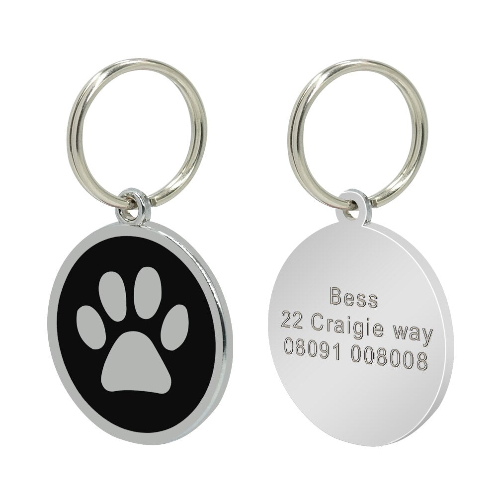 Round Paw Personalized ID Tags - Dogs and Horses