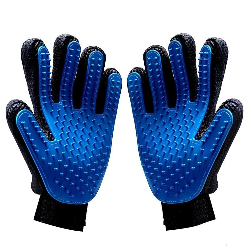 Blue Grooming Gloves - Dogs and Horses