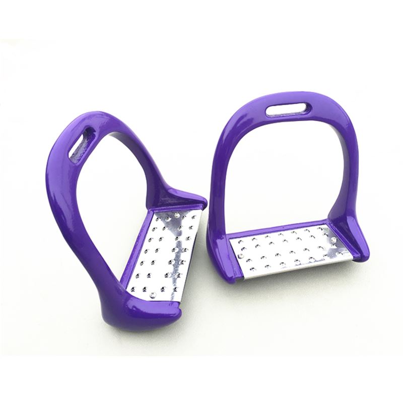 Purple Aluminum Stirrups - Dogs and Horses