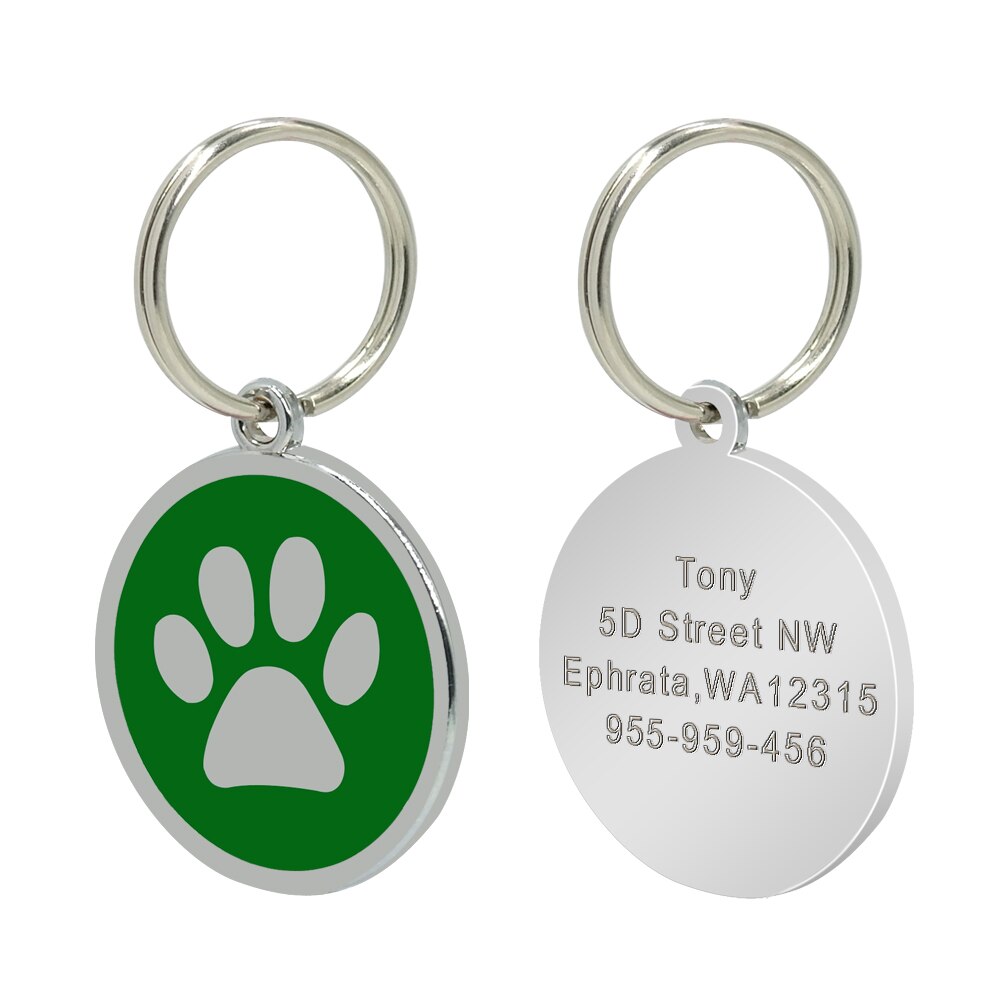 Round Paw Personalized ID Tags - Dogs and Horses